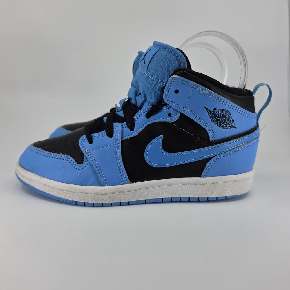 Air Jordan 1 Kids Shoes Size 1.5Y University Blue Black Youth Mids Elementary
